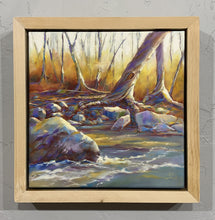 Load image into Gallery viewer, Custom framed original oil painting titled Along the River Bank by Pat Cross