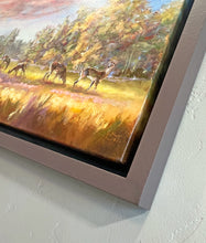 Load image into Gallery viewer, Frame corner detail of Amazing Graze original oil painting by Pat Cross.