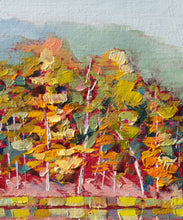 Load image into Gallery viewer, Detail of original oil painting titled Autumn Lakeside Rest by Pat Cross.