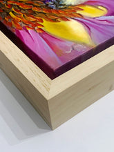 Load image into Gallery viewer, Frame detail of original oil painting titled Bee Beautiful by Pat Cross.