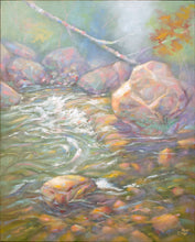 Load image into Gallery viewer, Custom framed original oil painting by Pat Cross titled Big Boulder Bonanza.