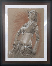 Load image into Gallery viewer, Custom framed original drawing titled Music in Motion by Pat Cross.