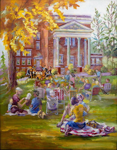 Music on Ivy Terrace at Carnegie Hall oil painting by Pat Cross.