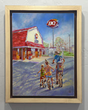 Load image into Gallery viewer, Custom framed original oil painting titled Dairy Queen Sunday by Pat Cross.