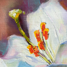 Load image into Gallery viewer, Original oil painting titled Easter Lily by Pat Cross.