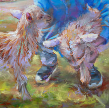 Load image into Gallery viewer, Detail of Family Farm Friends portrait by Pat Cross.