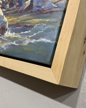 Load image into Gallery viewer, Detail of custom framed original oil painting titled Along the River Bank by Pat Cross