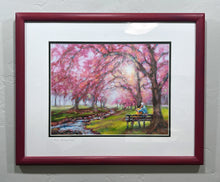Load image into Gallery viewer, Cherry Blossom Lovers framed print 18"x22"