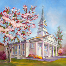 Load image into Gallery viewer, Original oil painting titled Greenbrier Chapel in Spring by Pat Cross.