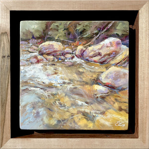 Mounting Stream Pool framed framed oil painting by Pat Cross