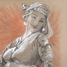 Load image into Gallery viewer, Detail of Music in Motion original drawing by Pat Cross.