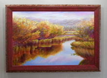 Load image into Gallery viewer, Original oil painting by Pat Cross in custom frame.