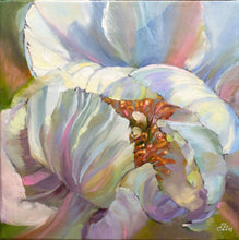 Load image into Gallery viewer, Shy Peony original oil painting by Pat Cross.