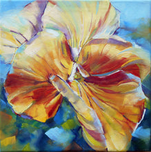 Load image into Gallery viewer, Sunny Petunia original oil painting by Pat Cross.
