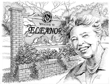 Load image into Gallery viewer, Ahead of Her Time original pen and ink drawing by Pat Cross.