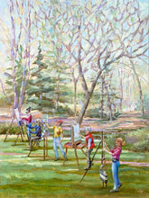 Load image into Gallery viewer, Art in the Park original oil painting by Pat Cross
