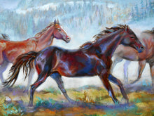 Load image into Gallery viewer, Detail of original oil painting titled On the Move by Pat Cross.