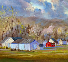 Load image into Gallery viewer, Earth and Sky oil painting detail by Pat Cross