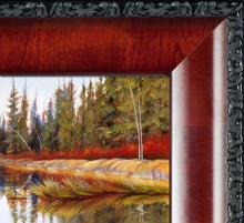 Load image into Gallery viewer, Detail of framed Fall River original oil painting by Pat Cross