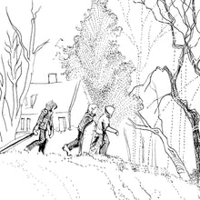 Load image into Gallery viewer, Original pen and ink drawing detail titled For Kids of All Ages by Pat Cross.