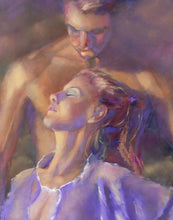 Load image into Gallery viewer, Passion in Purple original oil painting detail by Pat Cross.
