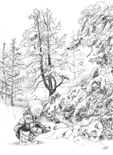 Load image into Gallery viewer, The Spectators, original pen and ink drawing by Pat Cross.