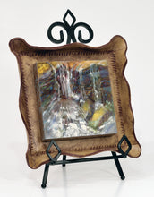 Load image into Gallery viewer, The Splash original oil painting mounted in a kiln fired stoneware frame by Pat Cross.