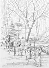 Load image into Gallery viewer, The Town Drawing Room original pen and ink drawing by Pat Cross.