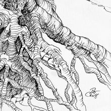 Load image into Gallery viewer, Back to Her Roots original pen and ink drawing signature by Pat Cross.