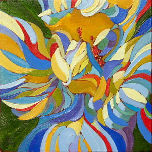 Original painting by Pat Cross titled A Friendship Rose.