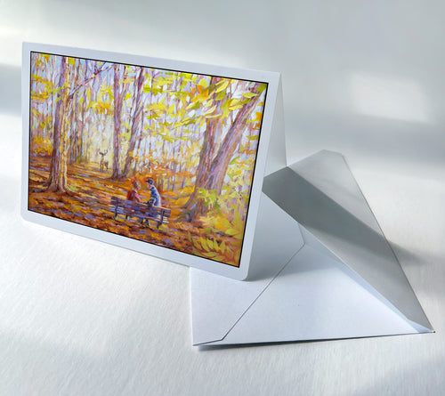 Autumn Cinema 5x7 Notecard with white envelope.