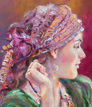 Load image into Gallery viewer, Custom framed original oil painting titled Artistry detail by Pat Cross.
