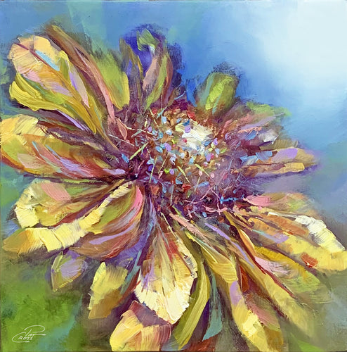 Acapulco Daisy original floral painting by Pat Cross