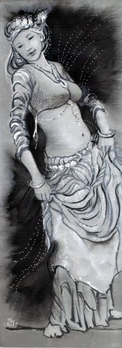 Original pen and ink drawing titled Allure by Pat Cross.
