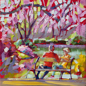 Original oil painting titled Alone Together by Pat Cross.