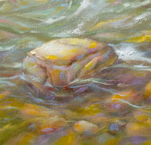 Load image into Gallery viewer, Close up detail of custom framed original oil painting by Pat Cross titled Big Boulder Bonanza.
