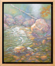 Load image into Gallery viewer, Custom framed original oil painting by Pat Cross titled Big Boulder Bonanza.
