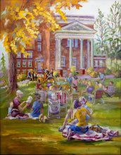 Load image into Gallery viewer, Music on Ivy Terrace at Carnegie Hall oil painting by Pat Cross.
