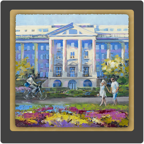 Greenbrier Hotel Leisure 10x10 Layered Print by Pat Cross
