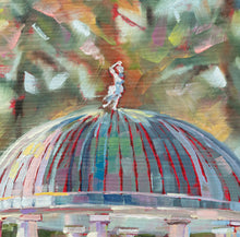 Load image into Gallery viewer, Original oil painting titled Greenbrier Pavilion in Spring by Pat Cross.
