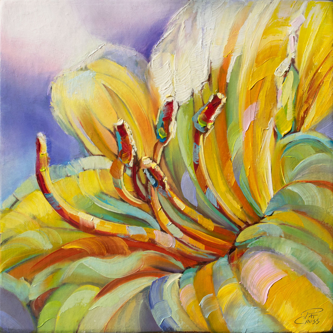 New original oil painting titled Luminous-Lily-by-Pat-Cross