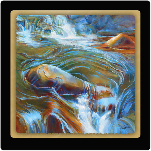 Meandering Waters 10x10 layered print by Pat Cross.