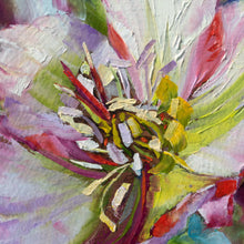 Load image into Gallery viewer, Detail of Original oil painting titled Spring Lenten Rose by Pat Cross.
