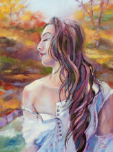 Load image into Gallery viewer, New, custom framed, original oil painting titled Sunshine on My Shoulder by Pat Cross.
