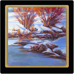 Twin River Willows 10x10 Layered Print by Pat Cross