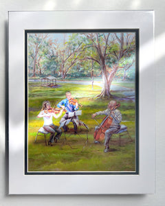 Vivaldi in the Park Matted Print ready for a 14" x 11" frame.