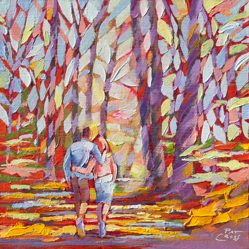 Original oil painting titled Walk with Me by Pat Cross.