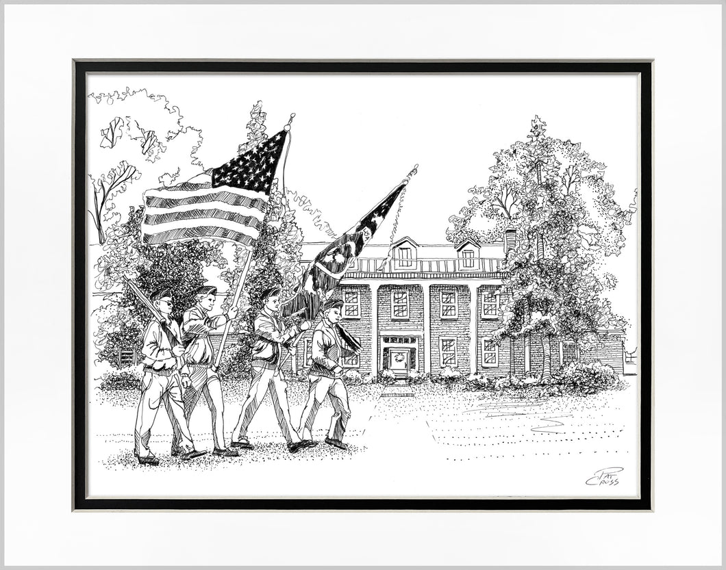 Waving Stars and Stripes 11x14 Matted Print