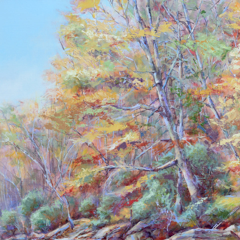 Appalachian Autumn original oil painting by Pat Cross.