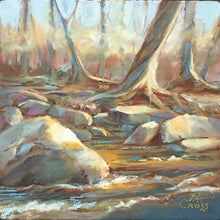 Load image into Gallery viewer, Along the River Bank original oil painting by Pat Cross.
